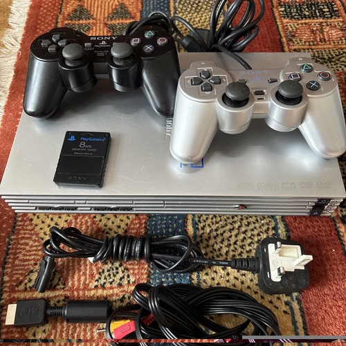 Sony ps2 silver console 2 - silver, console,