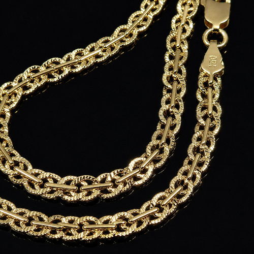 Unisex byzantine necklace curb - unisex,