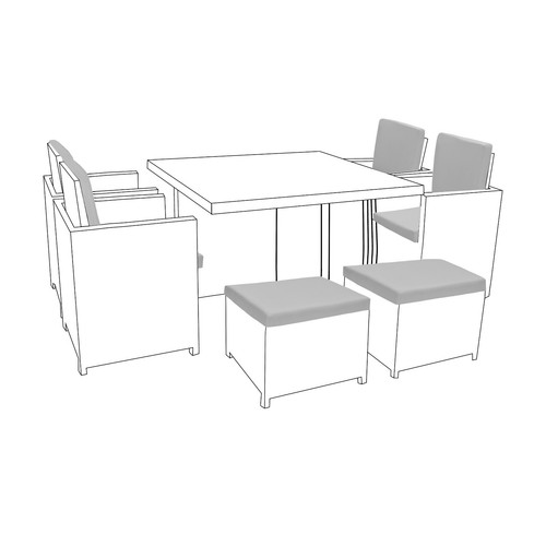 12pc rattan furniture - furniture, pad