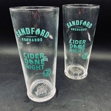 SANDFORD ORCHARDS Pint Glass x 2 CIDER Glasses Official British Pub Bar Issue