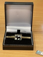 Black Scottie Dog West Highland Terrier Vintage Tie Clip Boxed