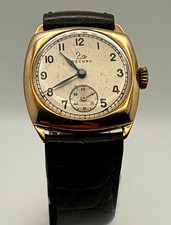 Sublime 1952/3 Record Manual Wind 9ct Gold Slimline Cushion Dress Watch Cal.107