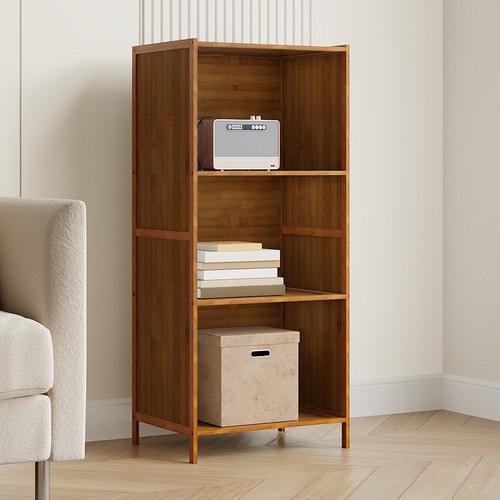 Tier bamboo open bookcase - open,