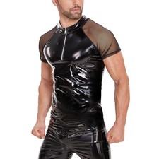 UK Mens Shiny PVC Leather