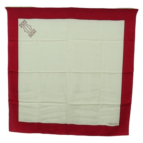 Cartier scarf silk - beige, auth