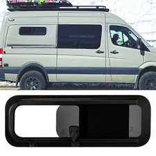 FOR CAMPER VAN UNIVERSAL SLIDING OPENING WINDOW GLASS DARK TINT 800x270mm RIGHT