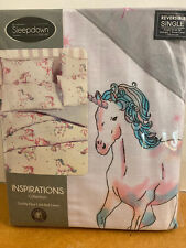 INSPIRATIONS SLEEPDOWN REVERSIBLE UNICORN SINGLE DUVET COVER SET - NEW IN PACK
