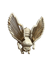 Vintage Monet Jewellery Fire Wired Winged Enamel Moth Insect Brooch Pin 3.8cm