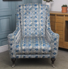 DURESTA BEGRADE WING CHAIR IN RENNES TEAL VELVET FABRIC. RRP £2159.