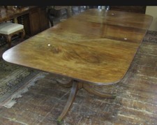 A Georgian Twin Pillar Mahogany Dining Table