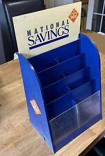National Savings Bank Wall Display Post Office Sign Leaflet Holder Rare Counter