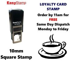 Loyalty Card Stamp 10mm Self Inking Rubber Small Pocket Size - COFFEE CUP
