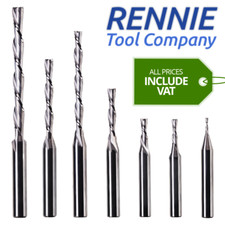 Solid Carbide 2 Flute Down Cut Router Bits / Cutters - All Sizes On A 1/4" Shank