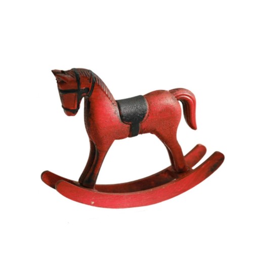 Rustic wooden rocking horse - wooden,