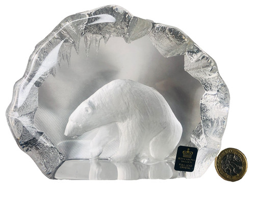 Polar bear glass ornament - glass,