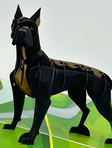 Great dane dog pop card - dane, 3d