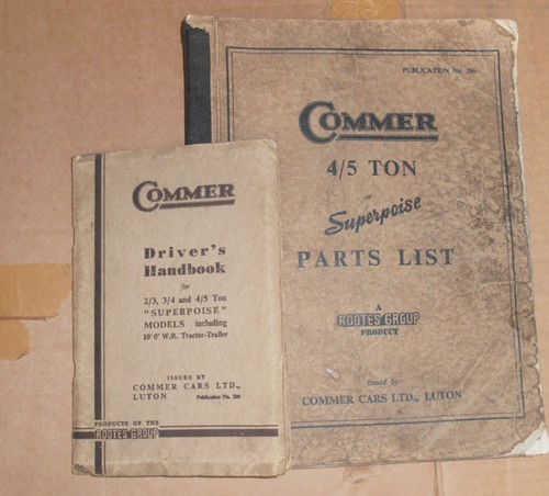 Commer superpoise parts list - commer,