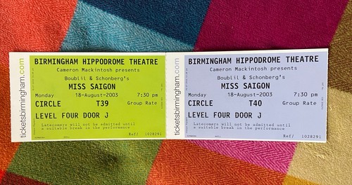 Miss saigon ticket stubs - miss,