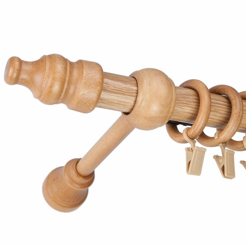 Wooden curtain pole single - curtain,
