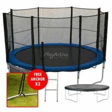 14FT Trampoline With FREE Safety Net Enclosure, Ladder, Rain Cover, + Shoe Bag 