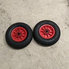PAIR PNEUMATIC  LAUNCHING TROLLEY/ WHEEL BARROW  WHEEL&TYRE 400/100x 25.4 Needle