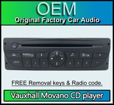 Vauxhall Movano CD player, Renault stereo with radio code removal key 281150049R