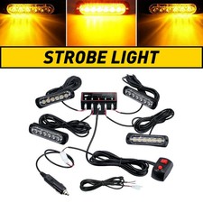 4x 12V LED Amber Yellow