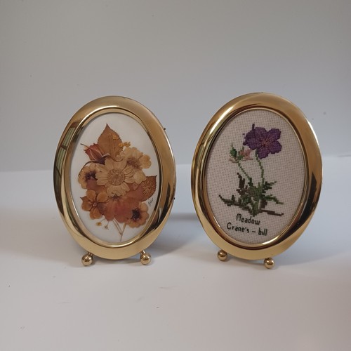 Vintage brass dried flower - , and
