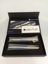 Otto Hutt Boxed Pair of Sterling Silver & Gold Tone Metal Ballpoint Pens