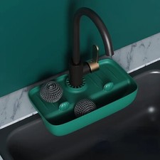 Kitchen Sink Caddy | Silicone Faucet Tray Tidy Organiser Soap Sponge Holder