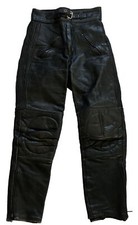Vintage Ladies KETT Leather Motorcycle Trousers Size UK 10 Black Biker Clothing