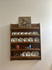 Large Vintage Mahogany Mounted Wooden Bookshelf Hand Made In American Walnut