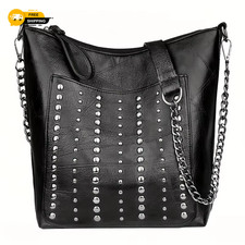 Vintage Studded PU Leather