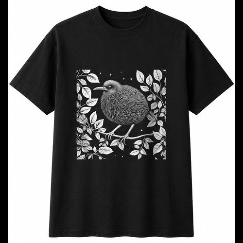 Botanical kiwi bird portrait - kiwi,