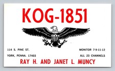 CB QSL/QSO KOG-1851 York, PA