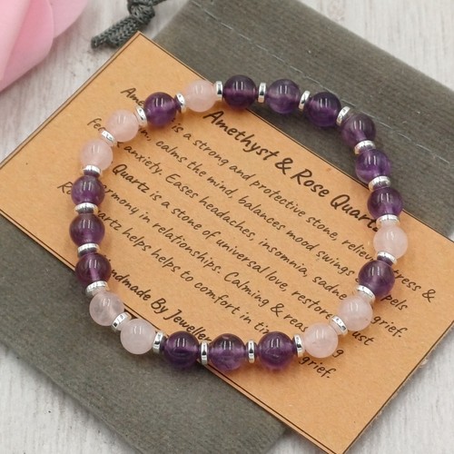 Amethyst rose quartz - &,