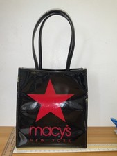 Black patent red star Macy’s New York USA jelly Lunch bag grab bag handbag
