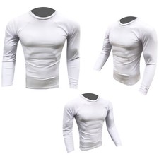 PSS Rash Guard Vest MMA Running Grappling UFC Top Full Sleeve Men's Boxing White
