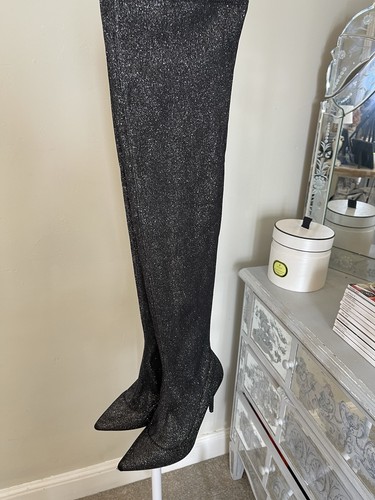 Black sparkle thigh - sparkle, boots