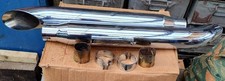 2x Motorcycle Chrome Turnout  Loud Exhaust Straight Through Silencers