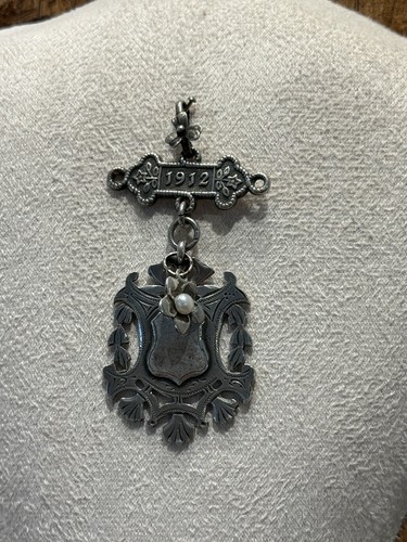 Antique medal fob pendant - antique,