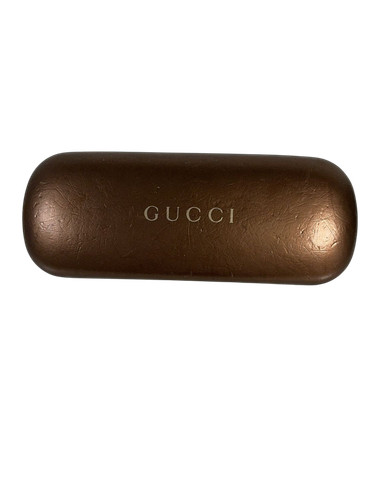 Gucci bronze leather eyewear - bronze,