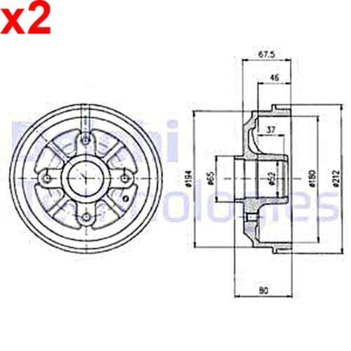 Brake drum delphi fits - 2x,