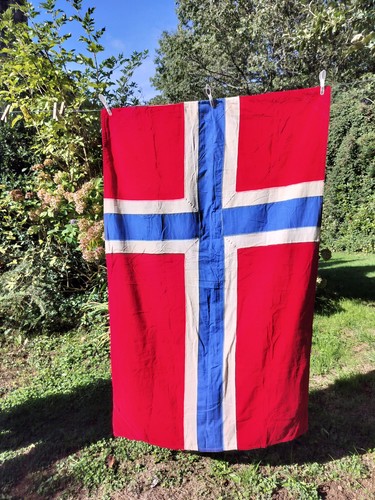 Norway flag vintage linen - norway,