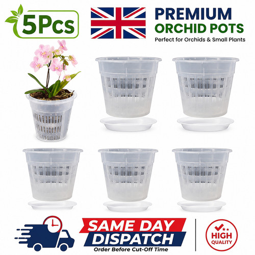 5pcs clear orchid - clear, pots