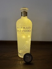 ?Mermaid Distillery White Vodka Bottle Empty with Fairy Lights Isle Of Wight?
