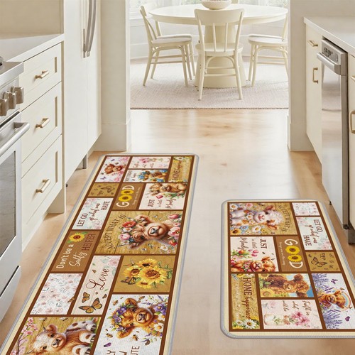 Highland cow kitchen - cow, mats