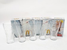 Vintage McDonald's Diet Coke Glasses X 5 Coca-Cola Embossed In Original Box 