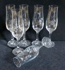 ROSENTHAL CLASSIC ROSE MONBIJOU TENDRIL 6 CHAMPAGNE GLASSES H 20.5CM