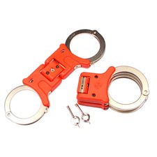 TCH850R Red Nickel Plated Rigid Folding Handcuffs